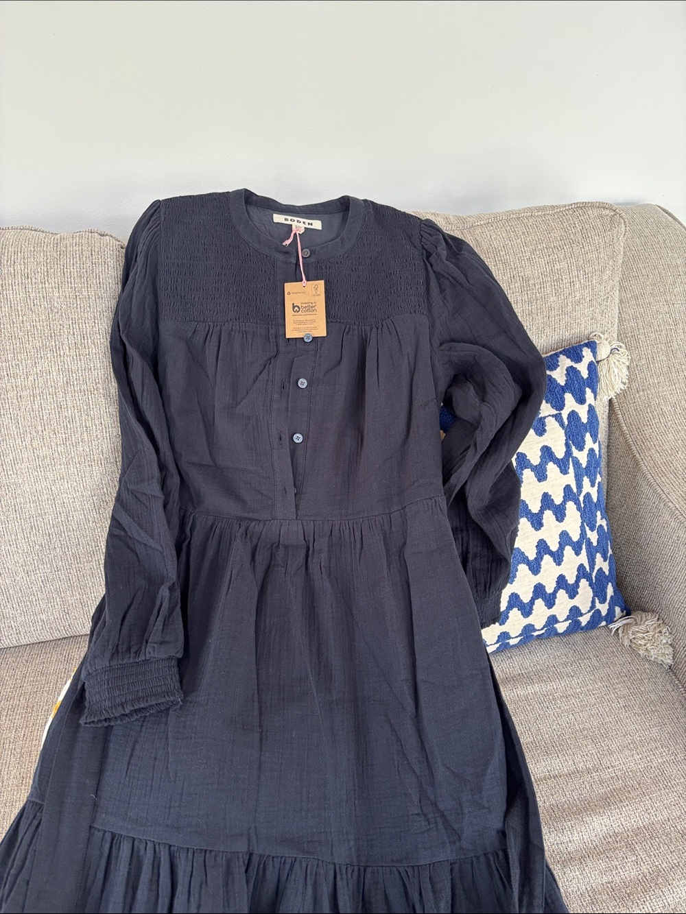 Boden Navy cotton maxi dress from Boden - Picture 13 of 14